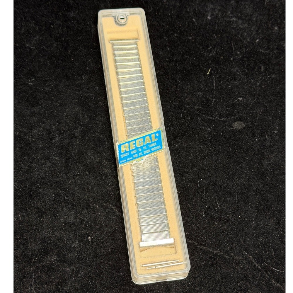 Regal Vintage Silver Tone Expansion Watch Band-Stainless Steel Strap, Fits Timex